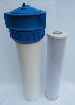Point-of-Entry Whole Home 5 Micron Dechlorinating VOC Filter and Three Piece Italian Housing